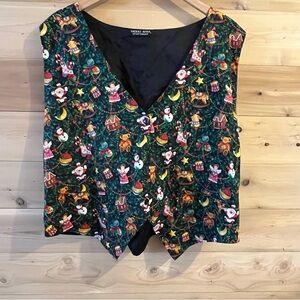 Vintage Christmas Button Down Vest